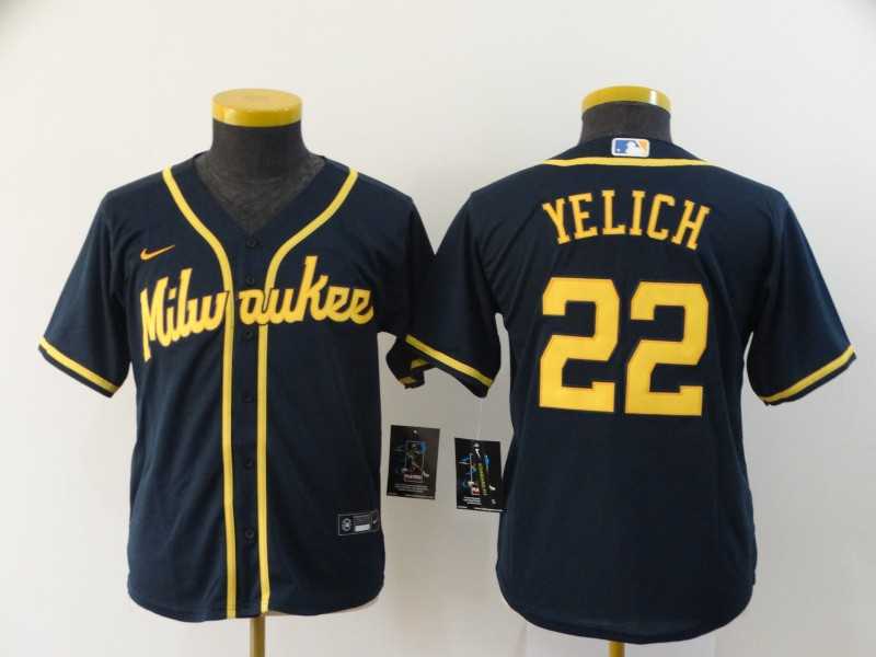 Youth Brewers 22 Christian Yelich Navy Nike 2020 Cool Base Jersey,We sell and wholesale Youth Brewers 22 Christian Yelich Navy Nike 2020 Cool Base Jersey on line form chian!